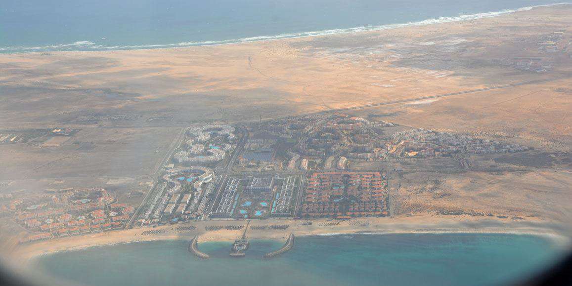 Anflug Sal - Blick auf die Melia-Hotels